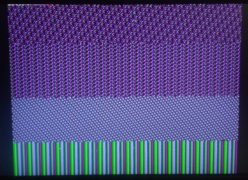 Screenshot of coloured stripes and other patterns