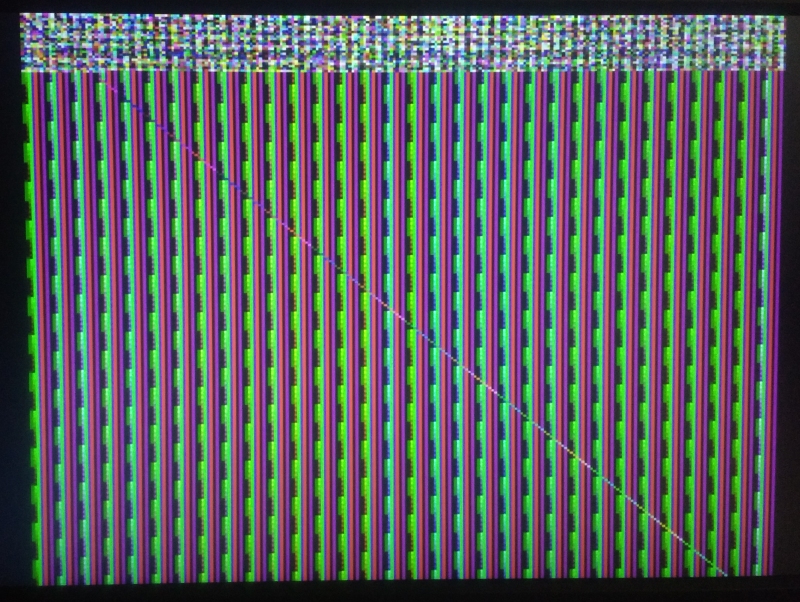 Screenshot of coloured stripes and other patterns